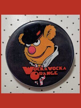 Fozzie "Droog" Bear Pinback Button - 2012 - Muppets / A Clockwork Orange Mashup